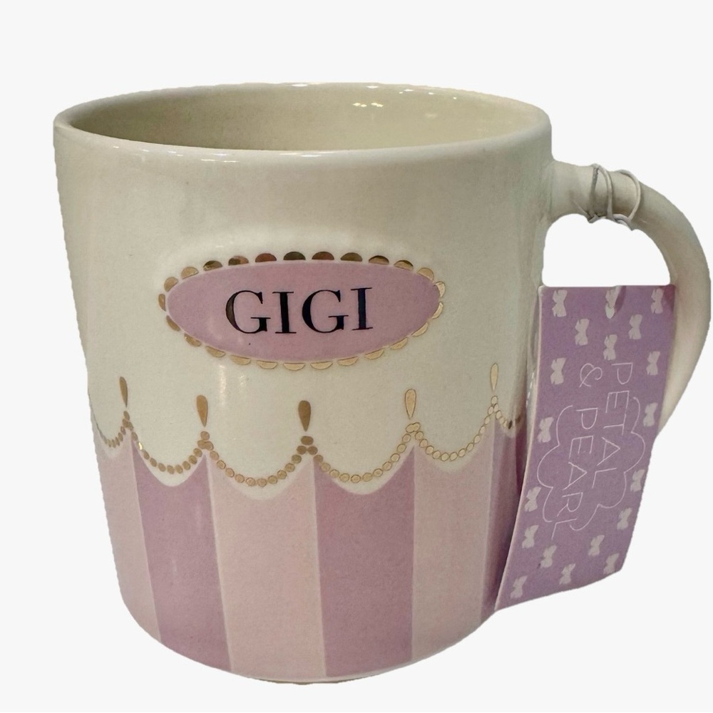 PETAL & PEARL DUAL SIDED PURPLE PINK  MOTHERS DAY/GRANDMA COFFEE MUG “GIGI” NEW